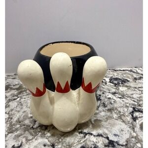 Napco Bowling Pin Ball Ceramic Planter League Flower Succulent Kitschy Vintage